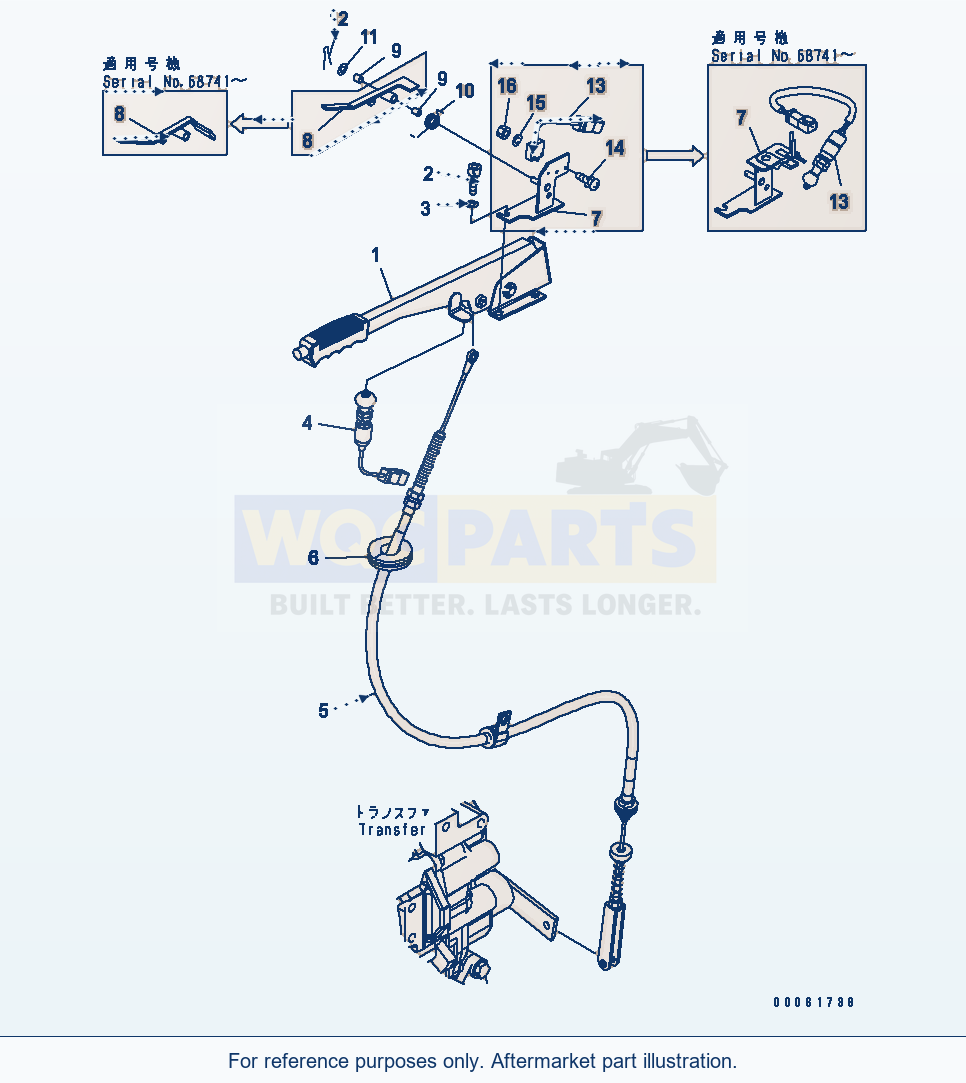 Komatsu WA200L-5 Floor (Parking Brake) parts diagram