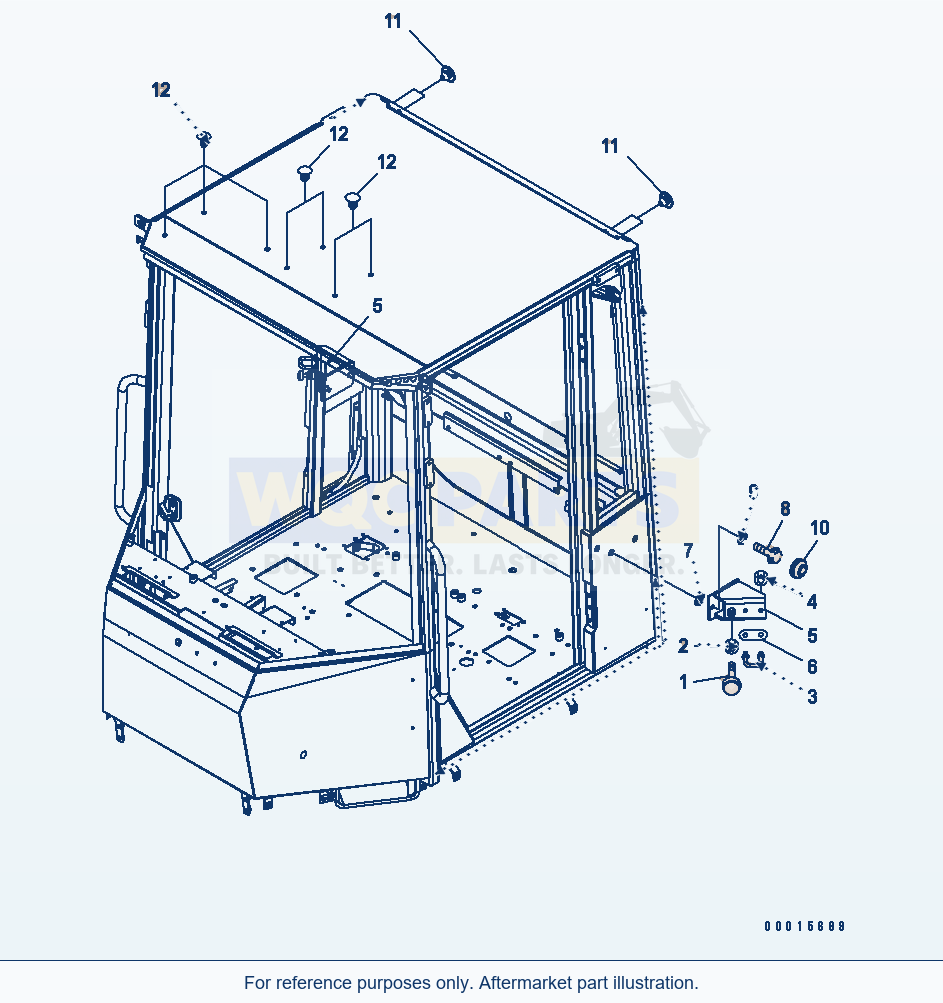Komatsu WA200L-5 Rops Cab (Stopper) parts diagram