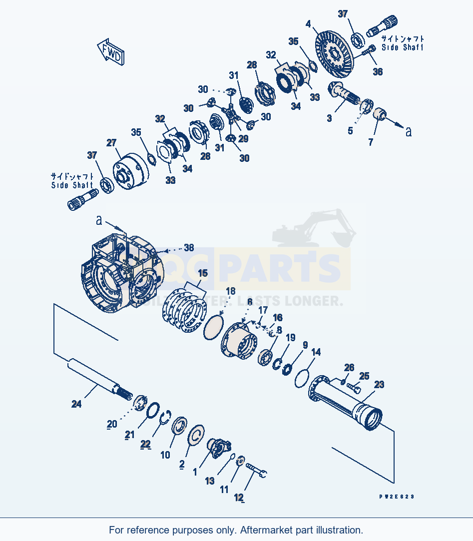 Komatsu WA200L-5 Front Axle (Differential) (Asd) parts diagram