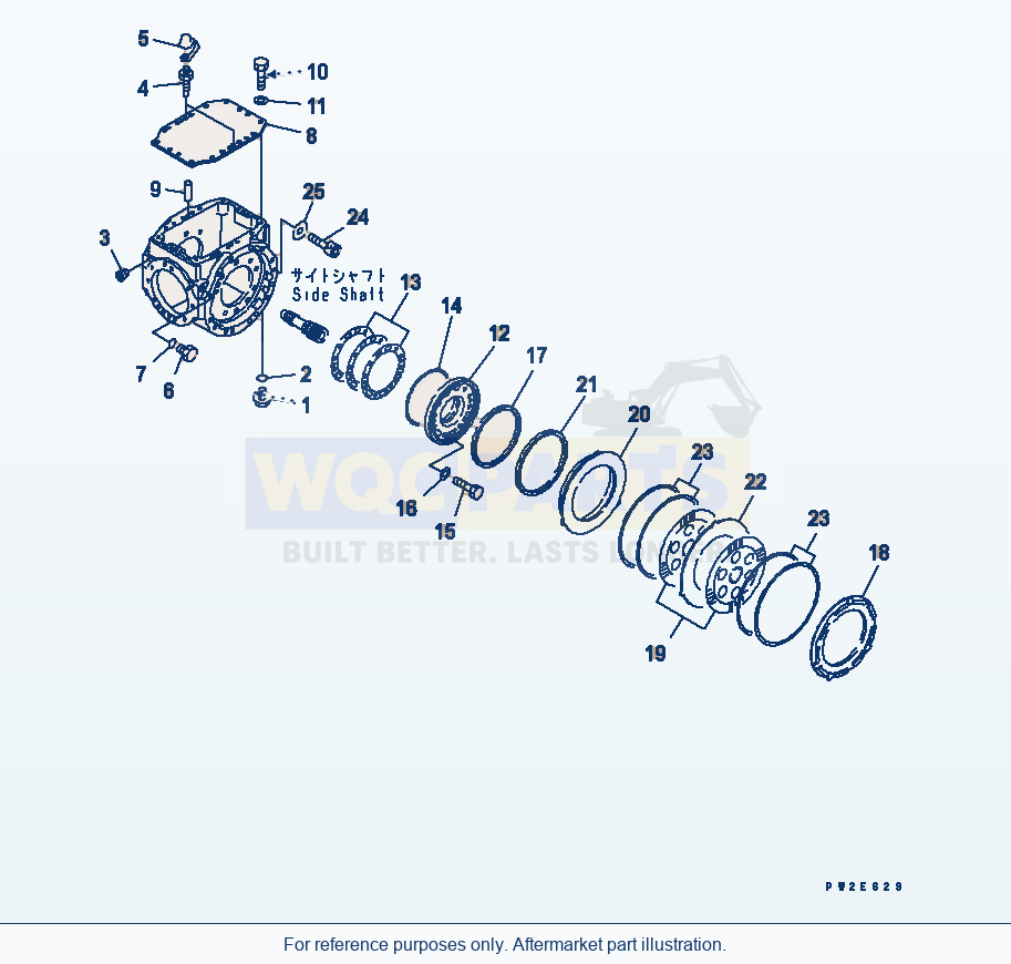 Komatsu WA200L-5 Rear Axle (Cover And Brake) parts diagram