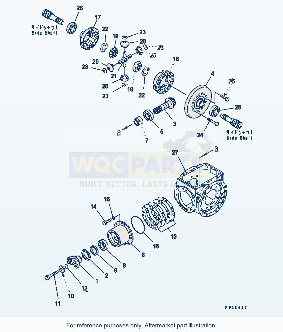 Komatsu WA200L-5 Rear Axle (Differential) parts diagram