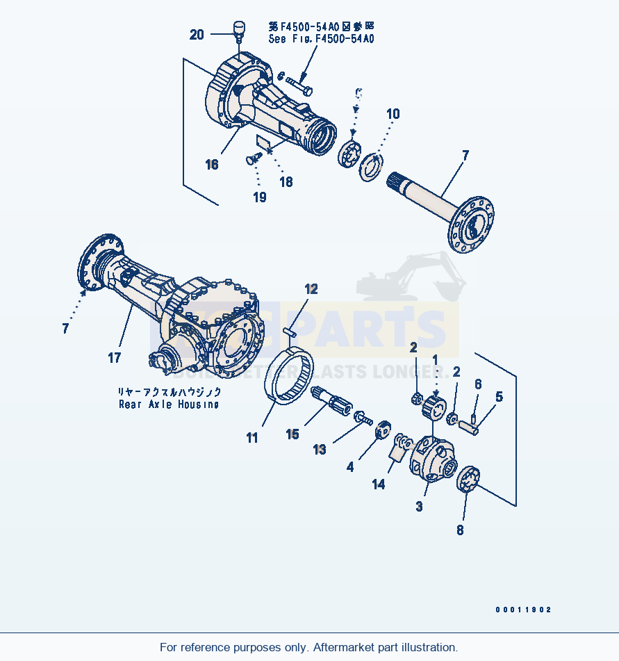 Komatsu WA200L-5 Rear Axle (Final Drive And Housing) parts diagram