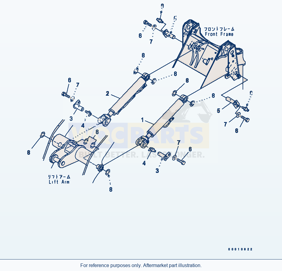 Komatsu WA200L-5 Lift Cylinder parts diagram