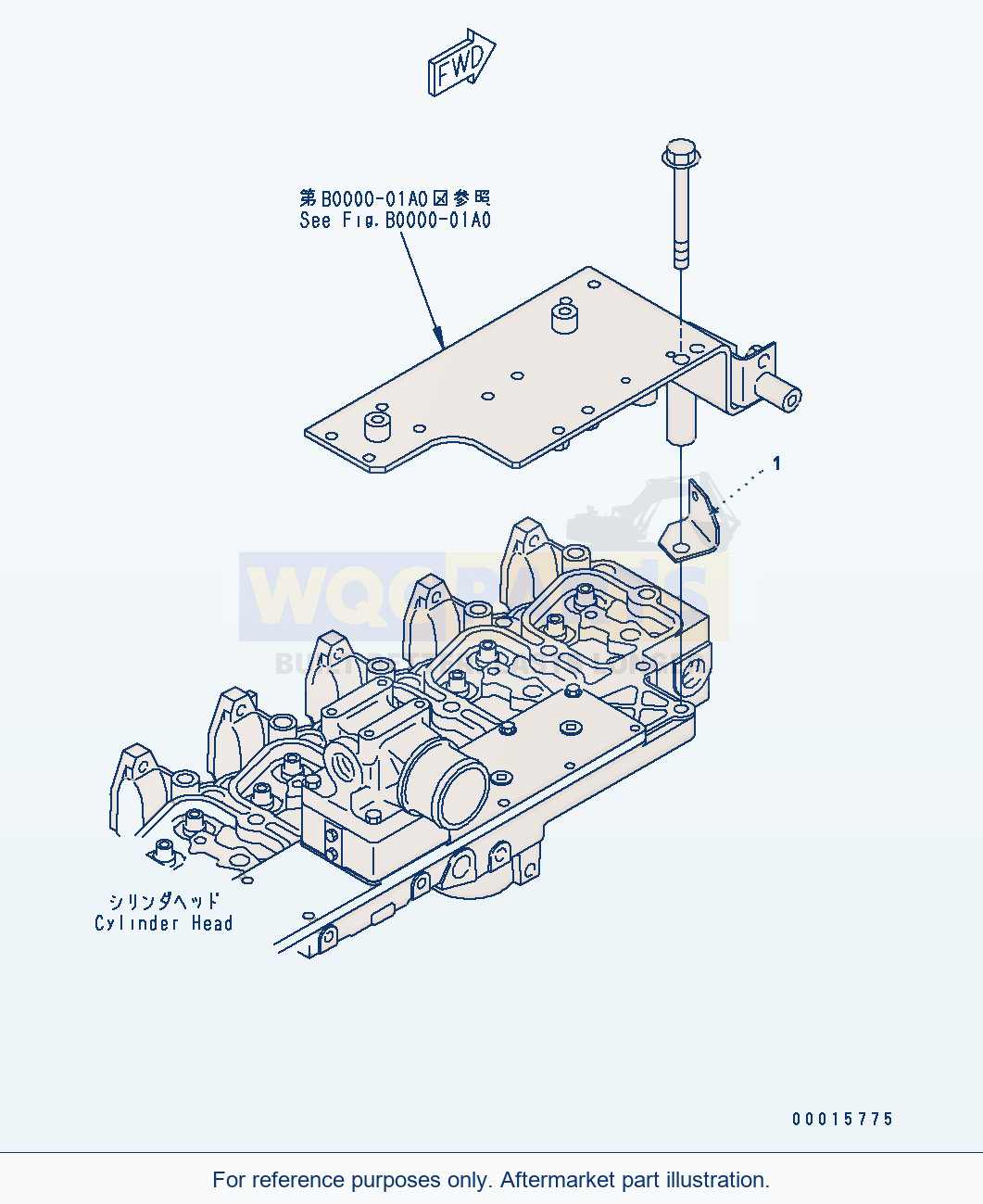 Komatsu WA200PT-5 Fuel Return Line Bracket parts diagram