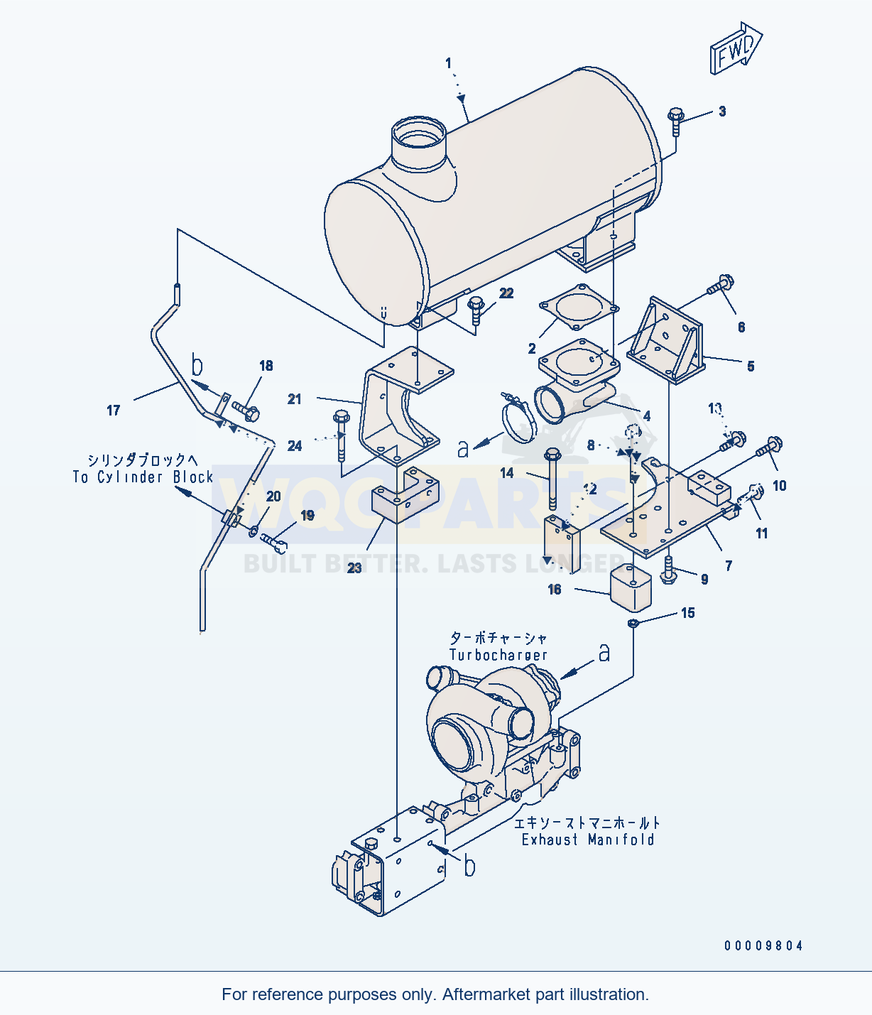 Komatsu WA200PT-5 Muffler And Mounting parts diagram