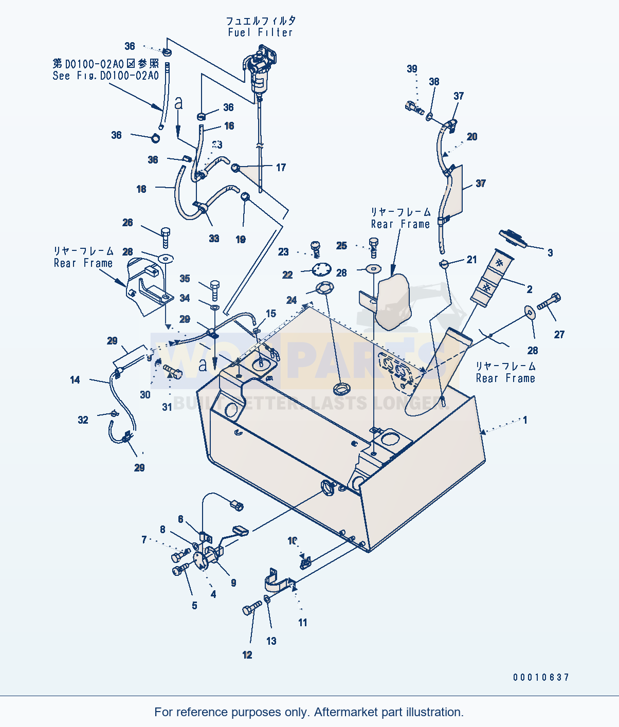 Komatsu WA200PT-5 Fuel Tank Serial H60051 - UP parts diagram