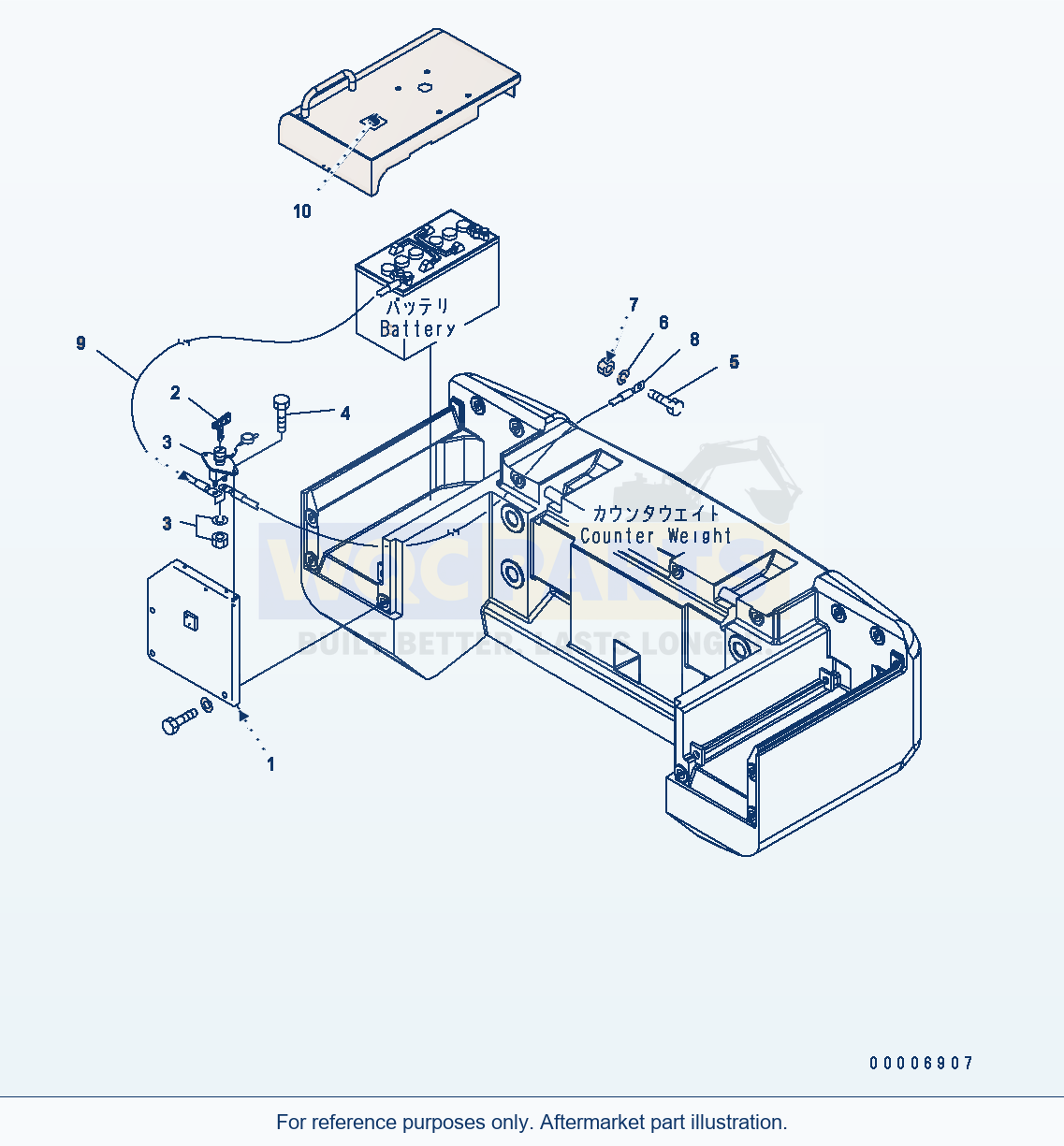 Komatsu WA200PT-5 Battery Main Switch parts diagram