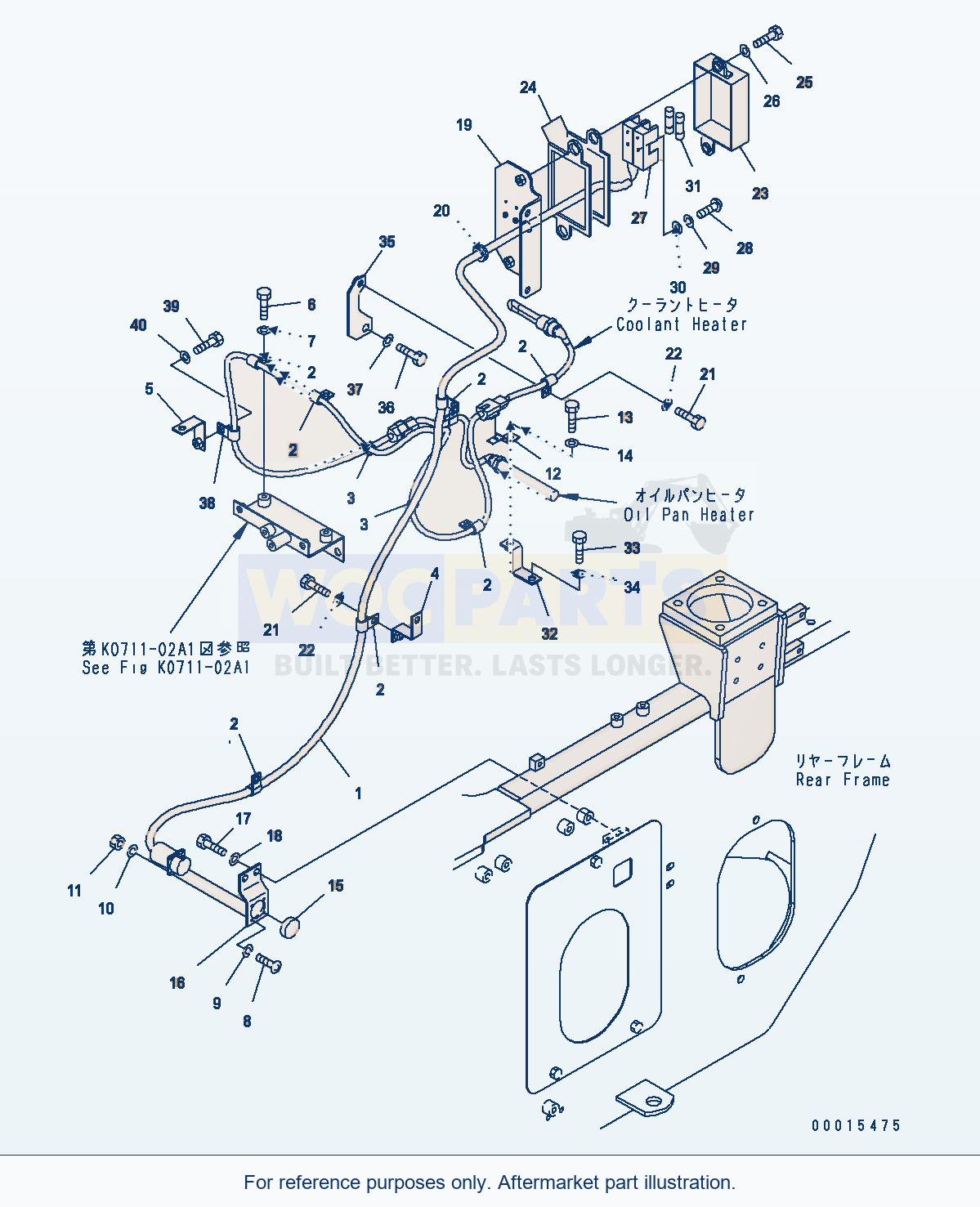 Komatsu WA200PT-5 Electrical System (Cold Terrain (A) Spec.) parts diagram