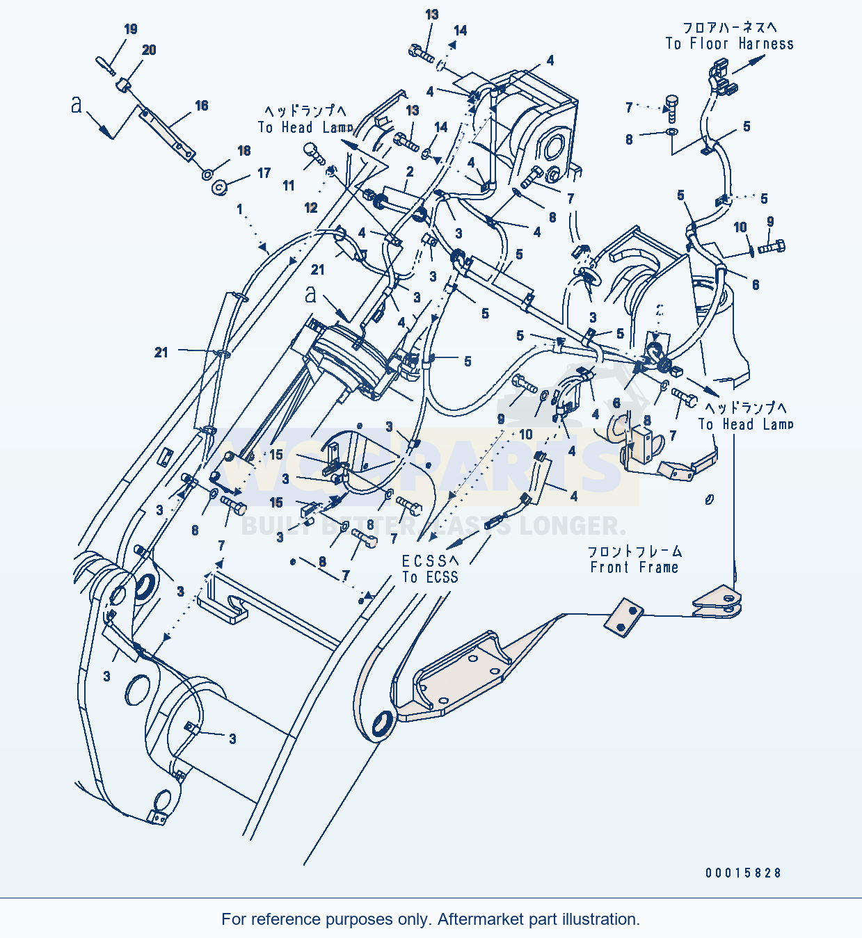 Komatsu WA200PT-5 Front Harness Serial H60051 - UP parts diagram