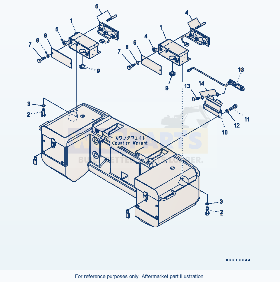 Komatsu WA200PT-5 Rear Combination Lamp And Number Plate parts diagram