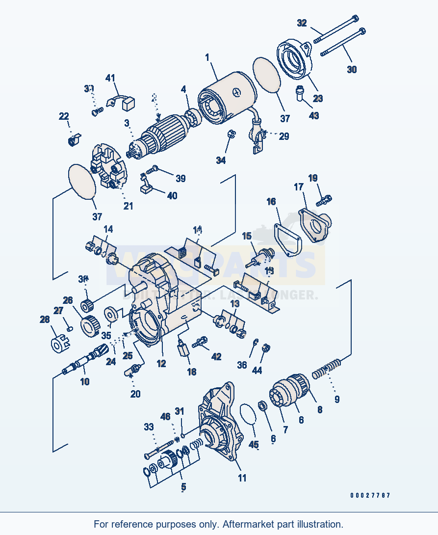 Komatsu WA200PT-5 Starting Motor (5.5Kw) (Inner Parts) parts diagram