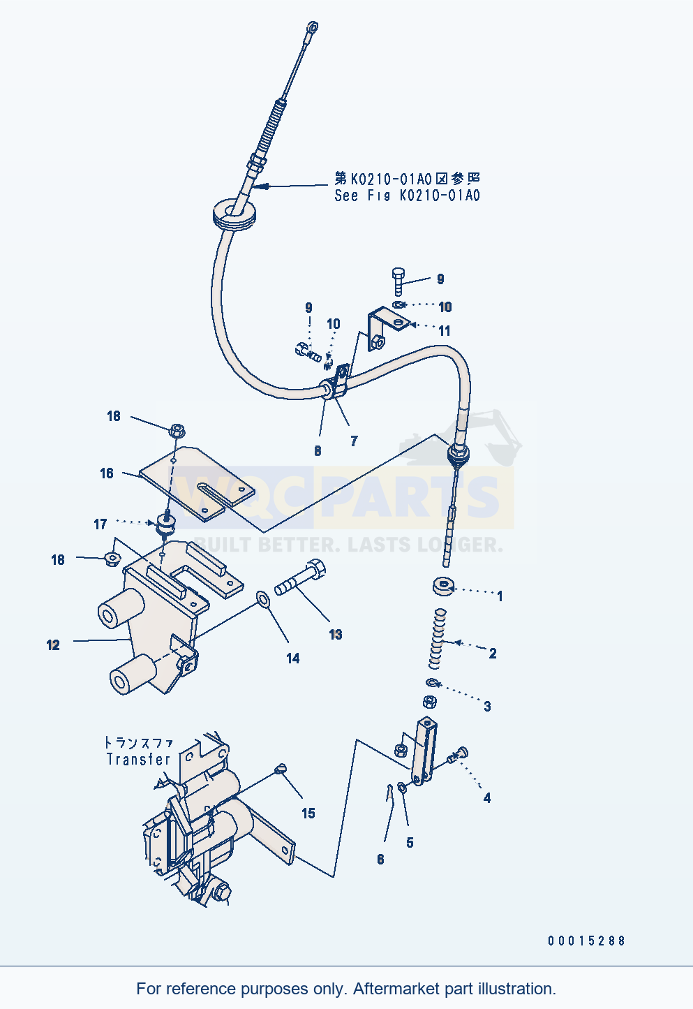 Komatsu WA200PT-5 Parking Brake Control Serial H60051 - UP parts diagram