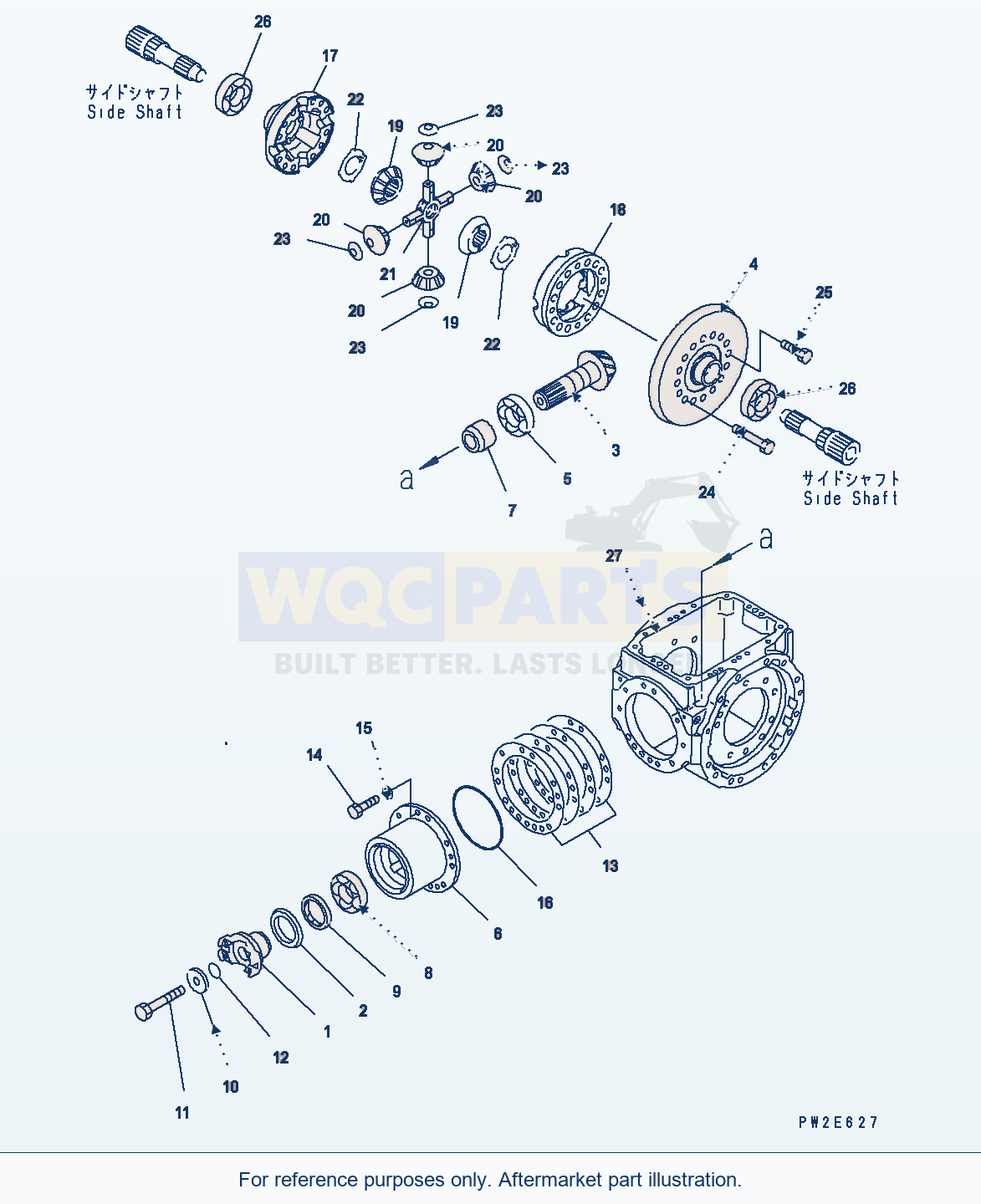Komatsu WA200PT-5 Rear Axle (Differential) Serial H60051 - UP parts diagram