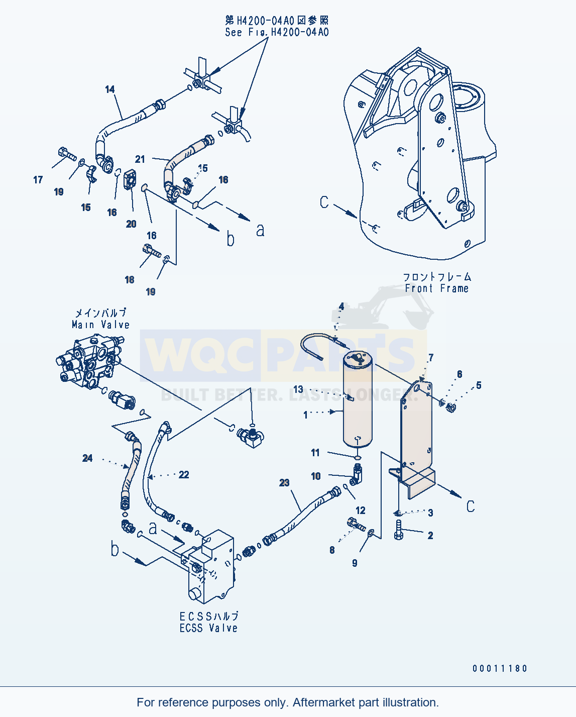 Komatsu WA200PT-5 Hydraulic Piping (E.C.S.S Accumlator) parts diagram