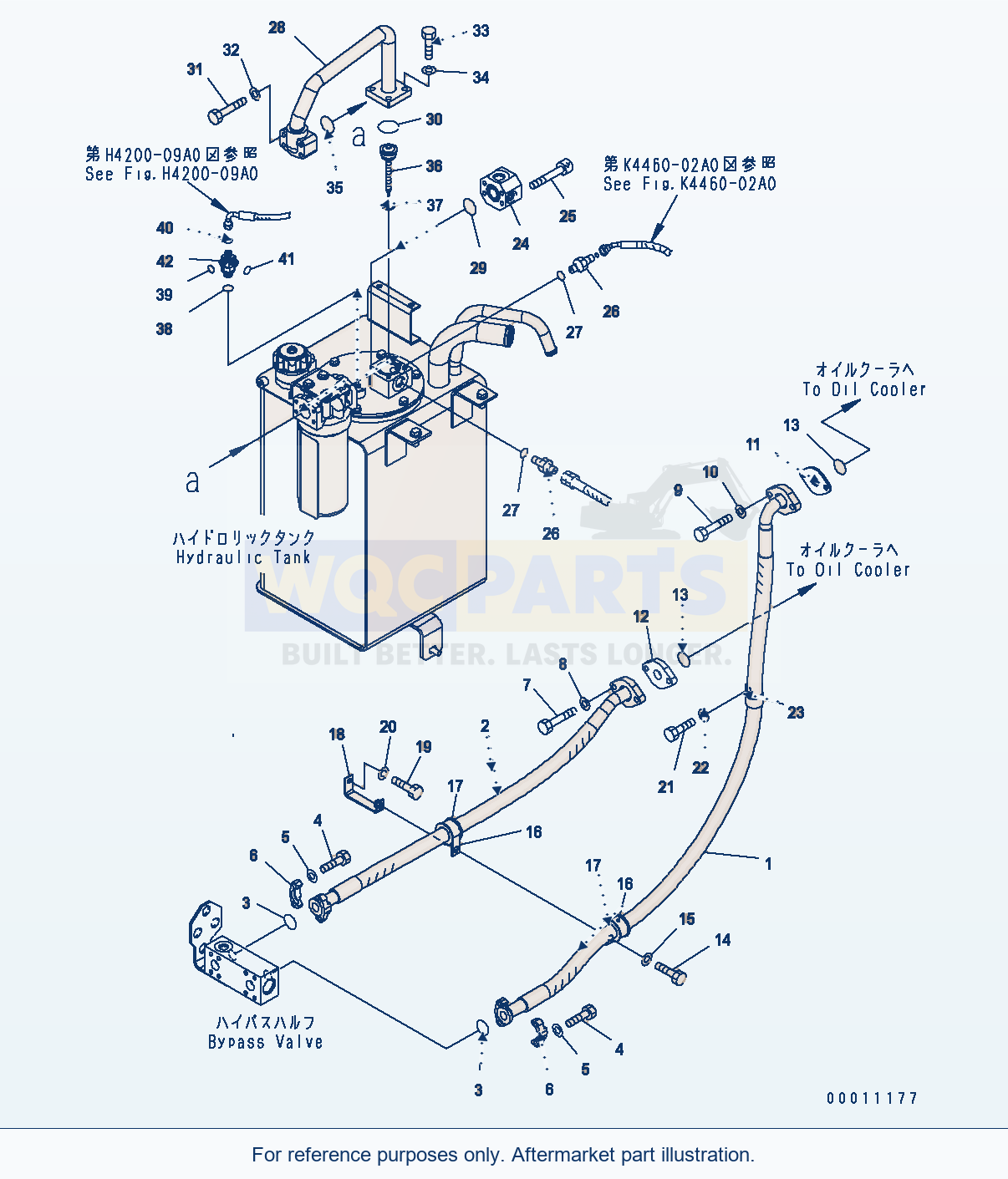 Komatsu WA200PT-5 Hydraulic Piping (Return Line) (Oil Cooler) parts diagram