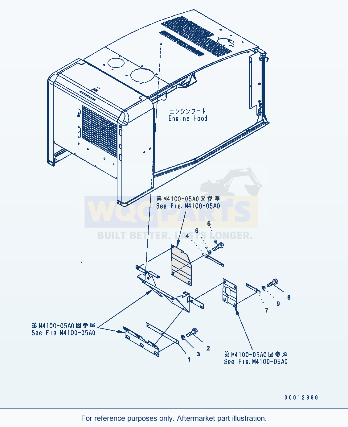 Komatsu WA200PT-5 Hood (Duct Shhet) parts diagram