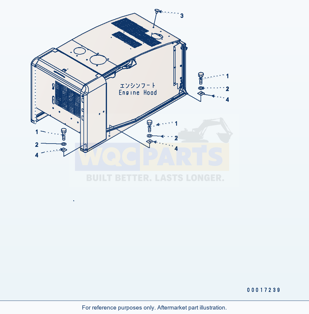 Komatsu WA200PT-5 Hood Mounting Serial H60051 - UP parts diagram