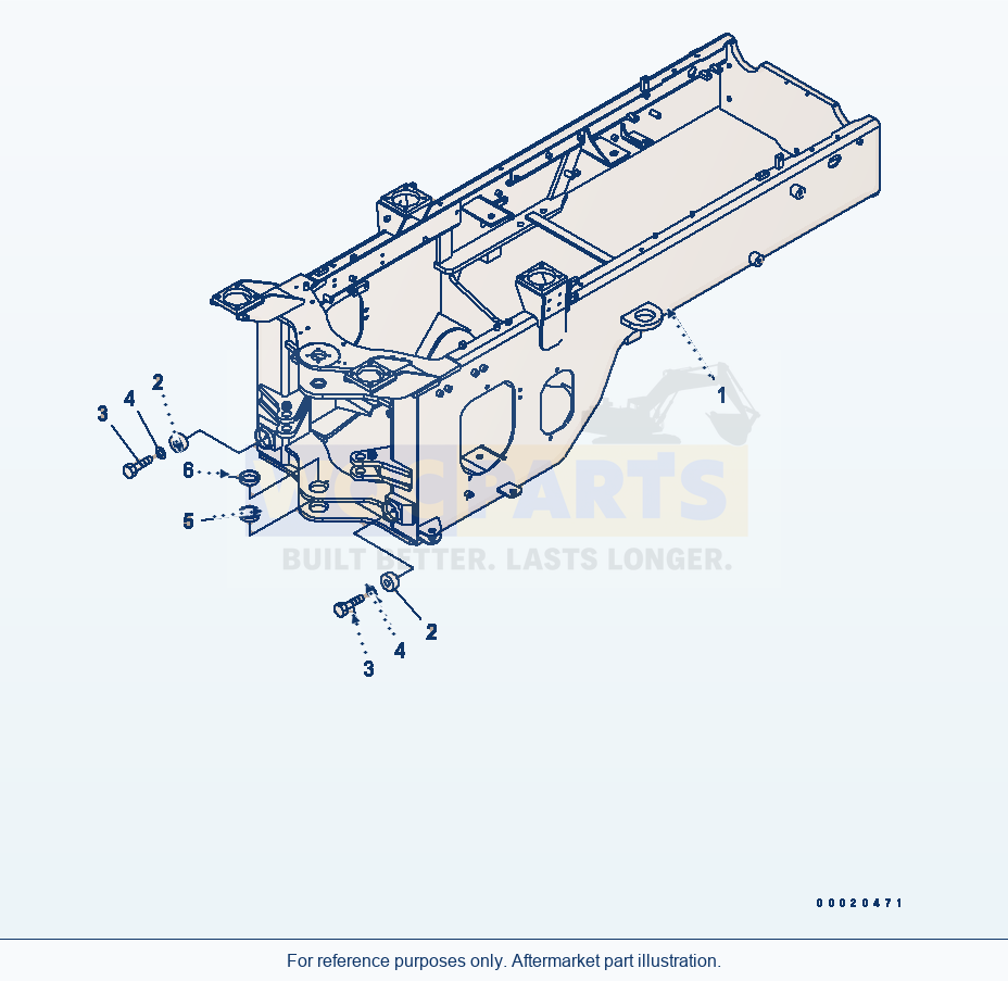 Komatsu WA200PT-5 Rear Frame (For 17.5-25 L2, L3 Rim) parts diagram