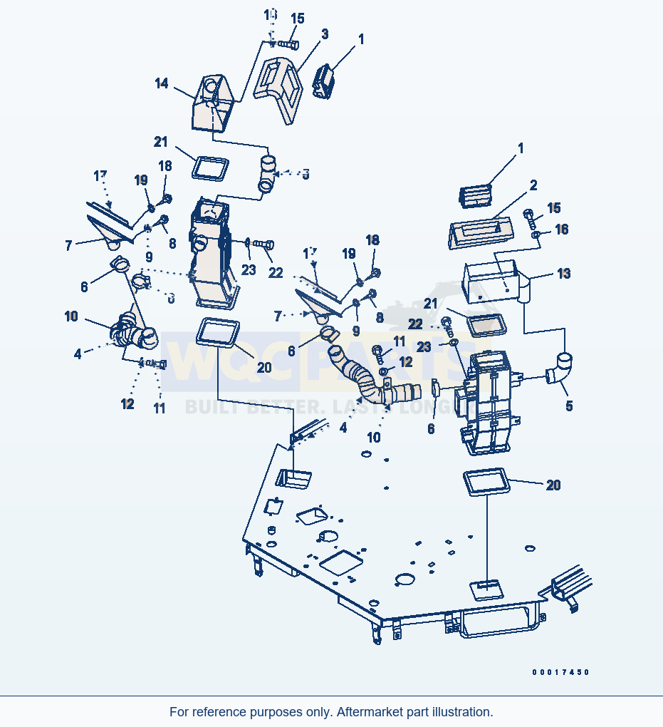 Komatsu WA200PT-5 Air Conditioner Duct (Front Duct) parts diagram