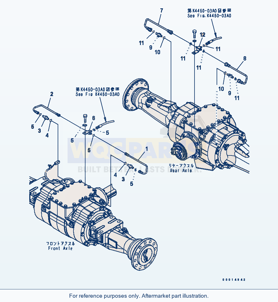 Komatsu WA200PT-5 Brake Piping parts diagram