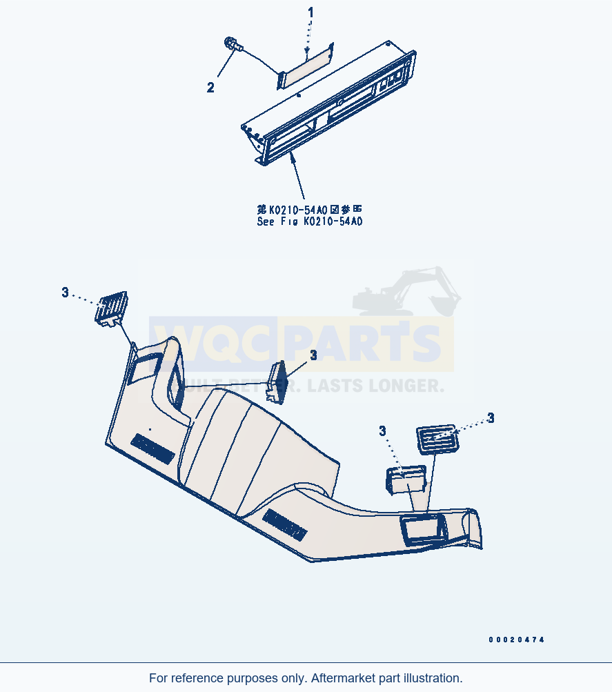 Komatsu WA200PT-5 Floor (Air Duct) (Air Conditioner Less) parts diagram