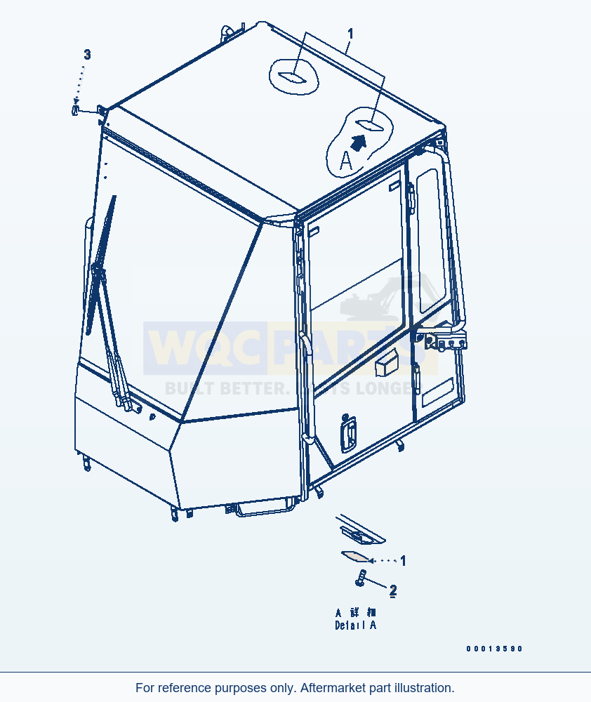 Komatsu WA200PT-5 Floor (Antenna, Speaker Cover) parts diagram