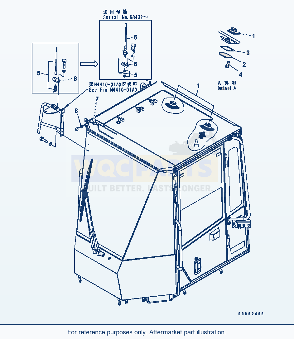 Komatsu WA200PT-5 Floor (Antenna, Speaker) parts diagram