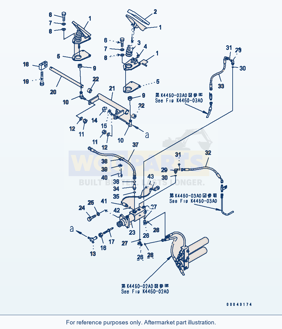 Komatsu WA200PT-5 Floor (Brake Control)(#67061-) parts diagram
