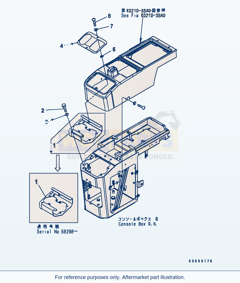 Komatsu WA200PT-5 Floor (Cover) (R.H.) parts diagram