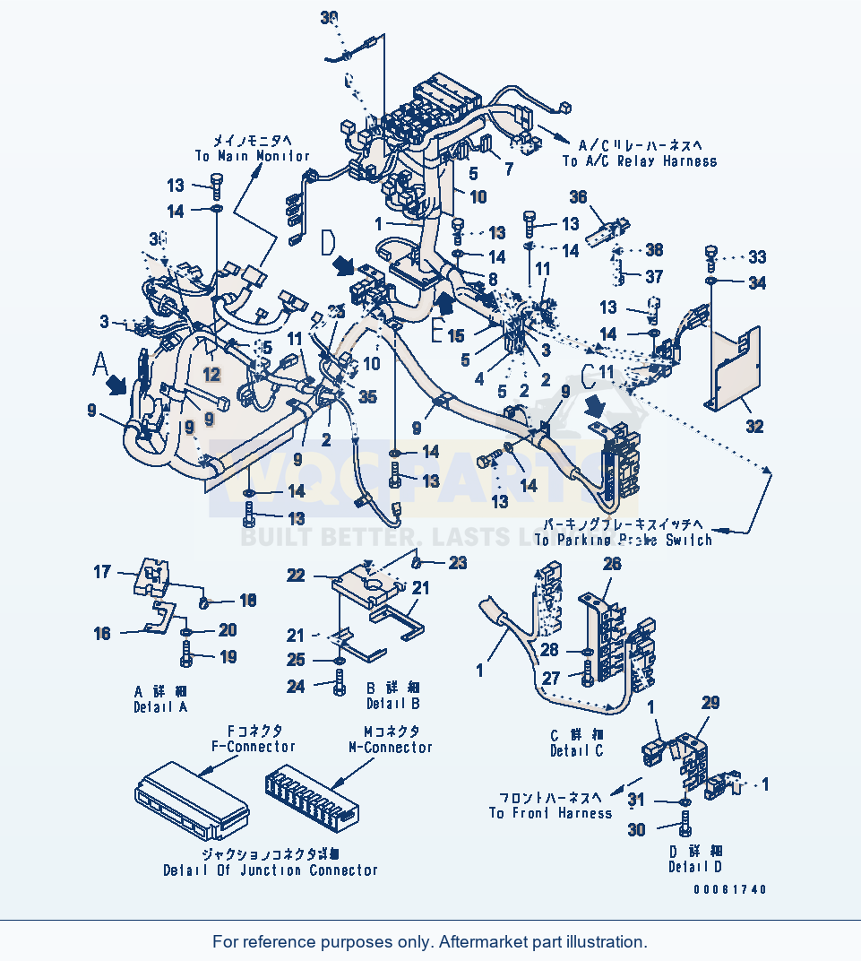 Komatsu WA200PT-5 Floor (Floor Harness) (Main Harness) parts diagram