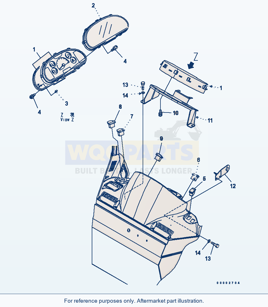 Komatsu WA200PT-5 Floor (Main Monitor) (For Canopy) parts diagram