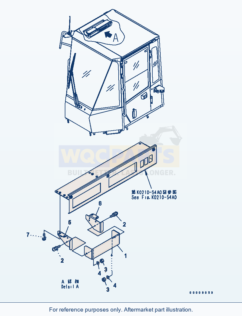 Komatsu WA200PT-5 Radio Less (Cover) parts diagram