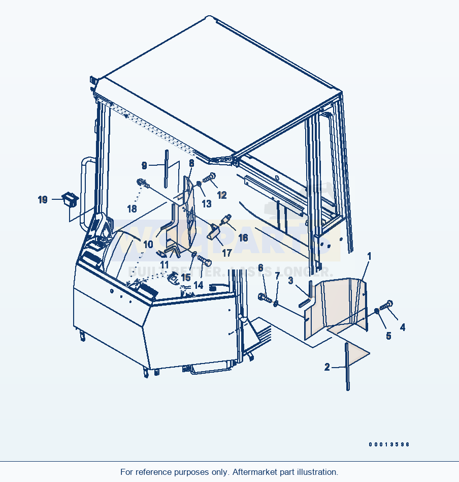 Komatsu WA200PT-5 Rops Cab (Cover) parts diagram
