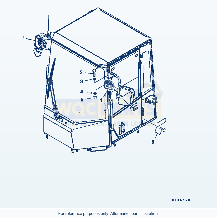 Komatsu WA200PT-5 Working Lamp And Plate parts diagram