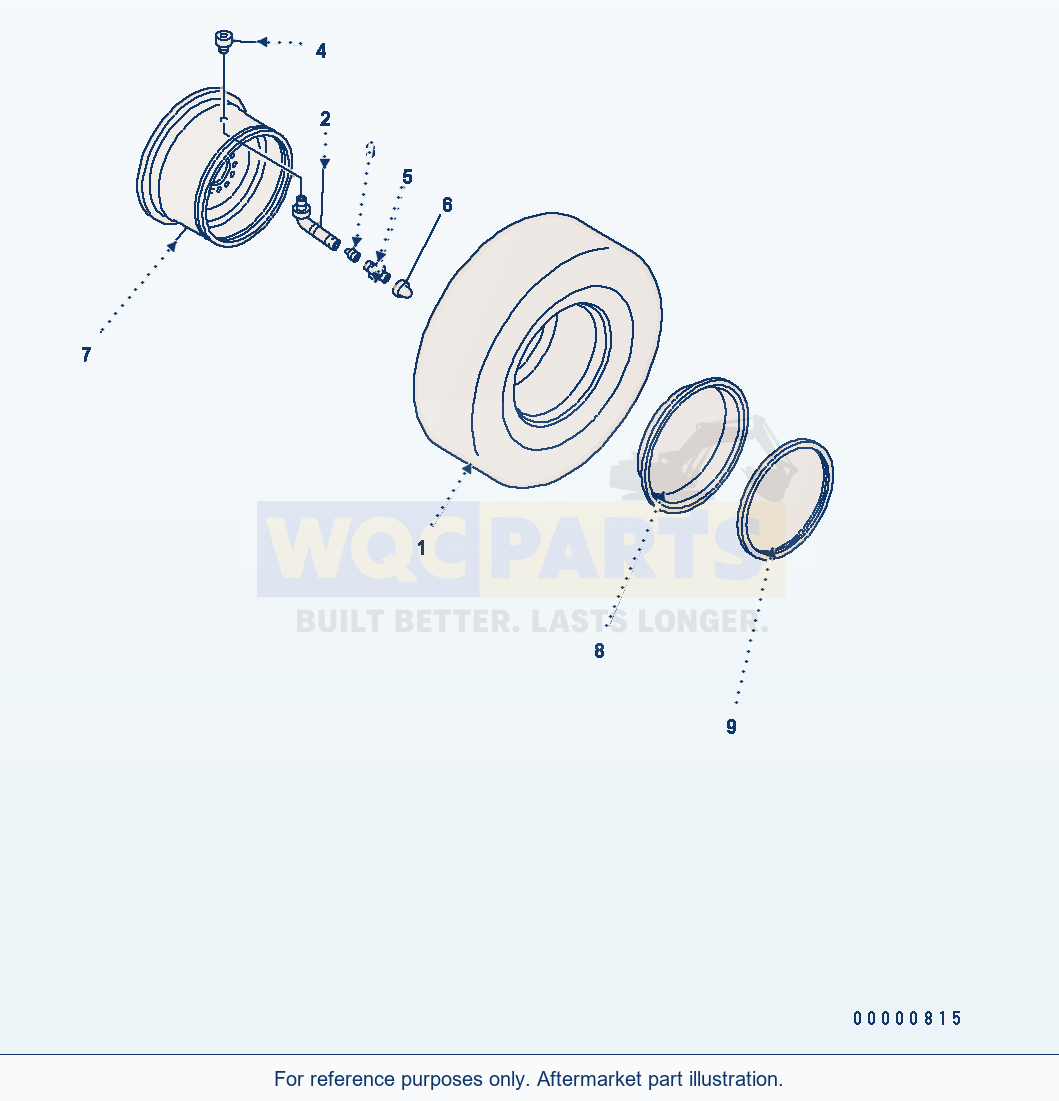 Komatsu WA200PT-5 Tire (20.5-25 R-L2, Tubeless Tire) parts diagram