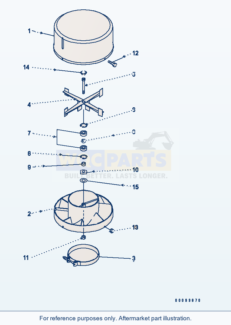 Komatsu WA200PT-5 Pre-Cleaner (Inner Parts) parts diagram