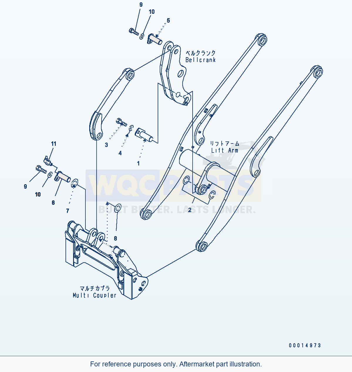 Komatsu WA200PT-5 Lift Arm And Bellcrank (Mouting Parts) parts diagram