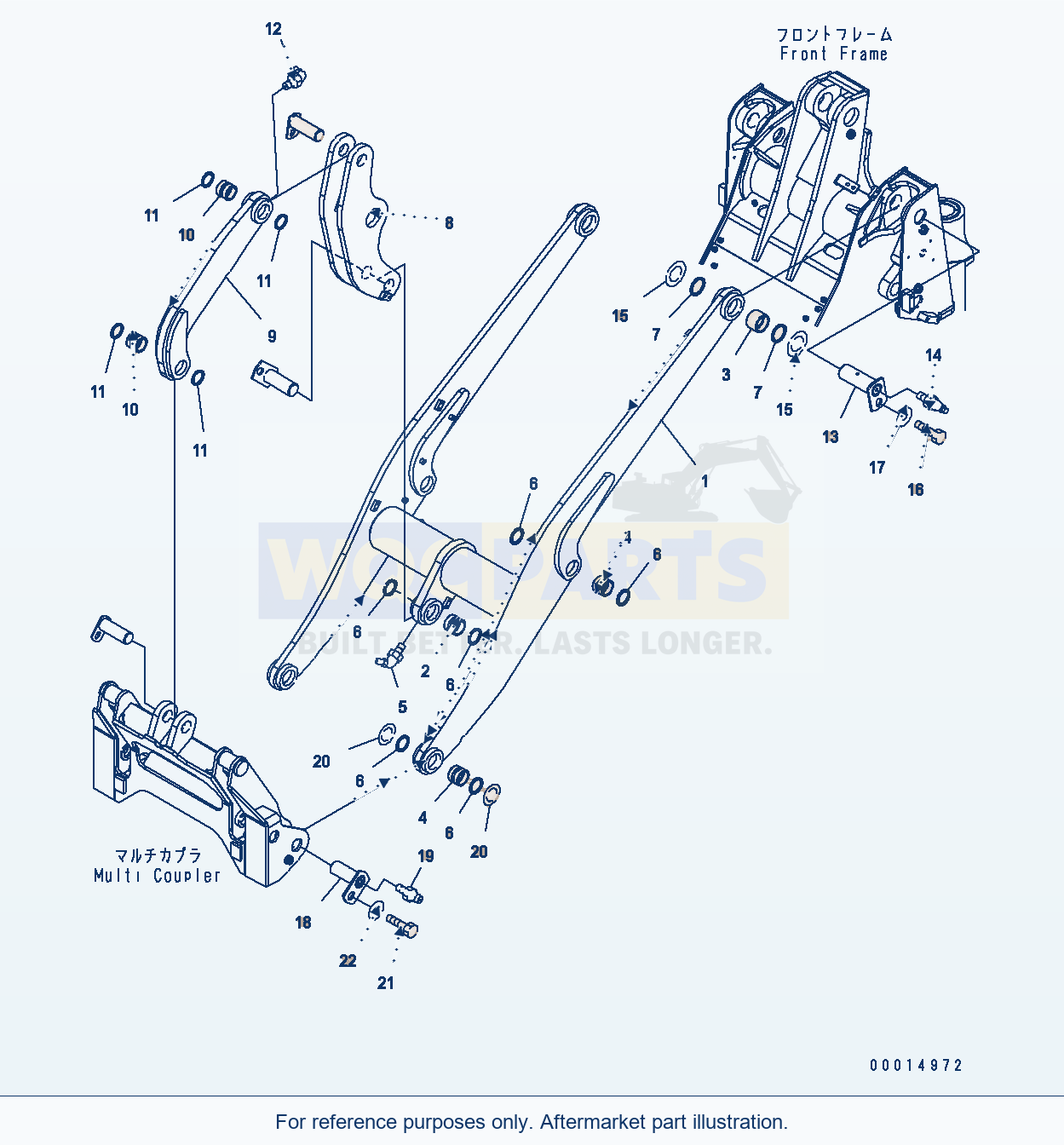 Komatsu WA200PT-5 Lift Arm And Bellcrank parts diagram