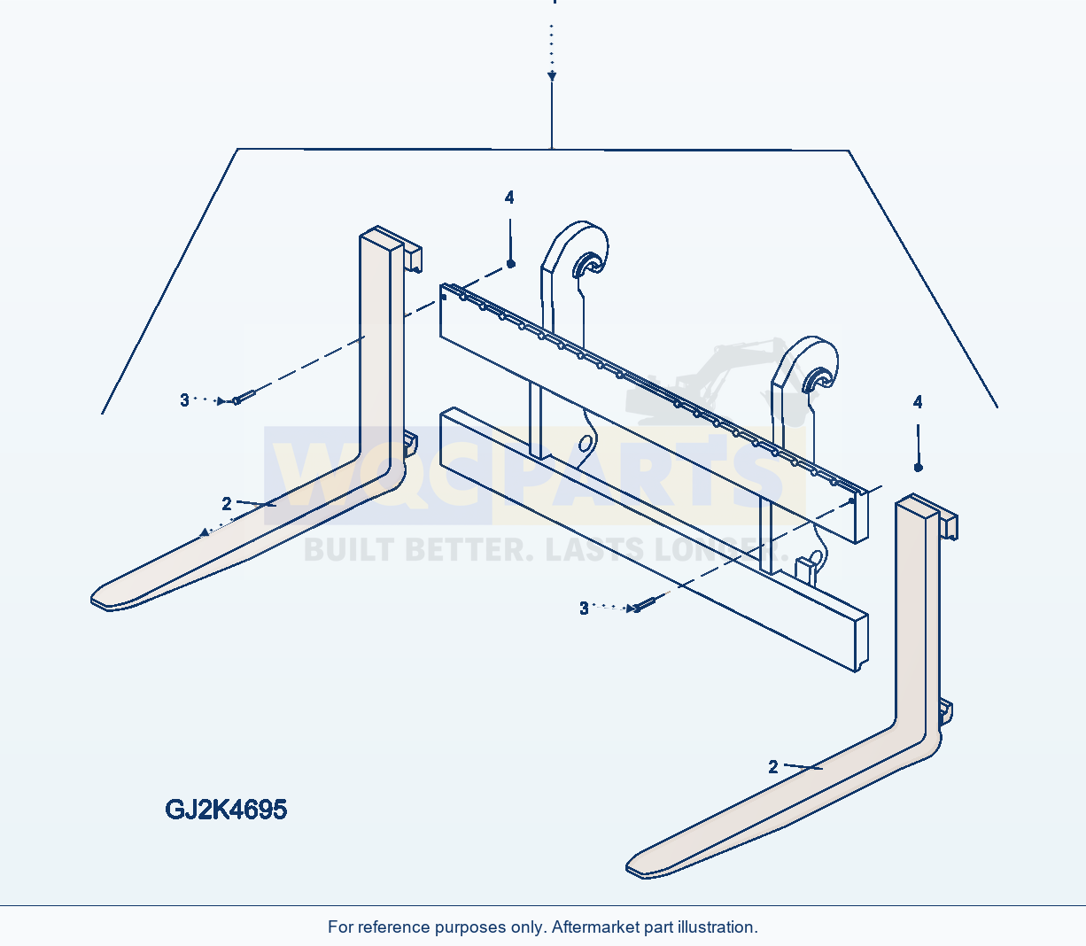 Komatsu WA200PT-5 Palette Fork parts diagram