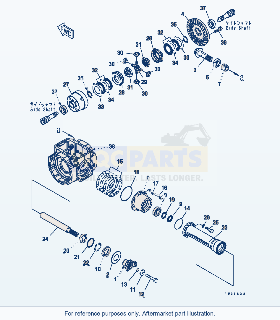 Komatsu WA200PT-5 Front Axle (Differential) (Lsd) parts diagram