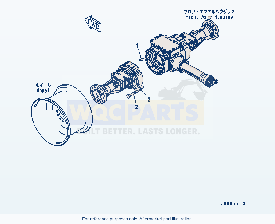 Komatsu WA200PT-5 Front Axle (Mounting Parts) parts diagram