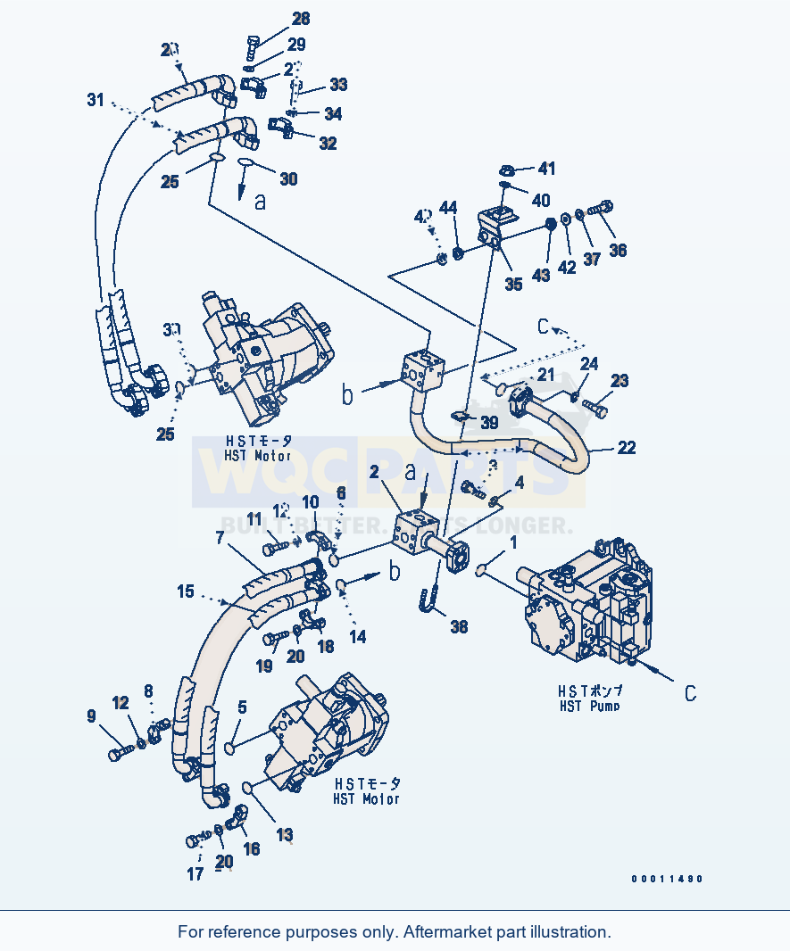 Komatsu WA200PT-5 Hst Oil Line (Main Line) parts diagram