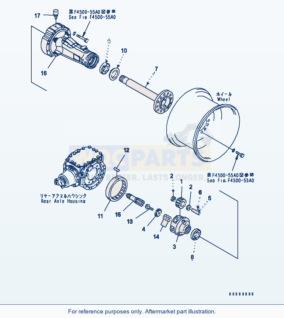 Komatsu WA200PT-5 Rear Axle (Final Drive And Housing) (Lsd) parts diagram