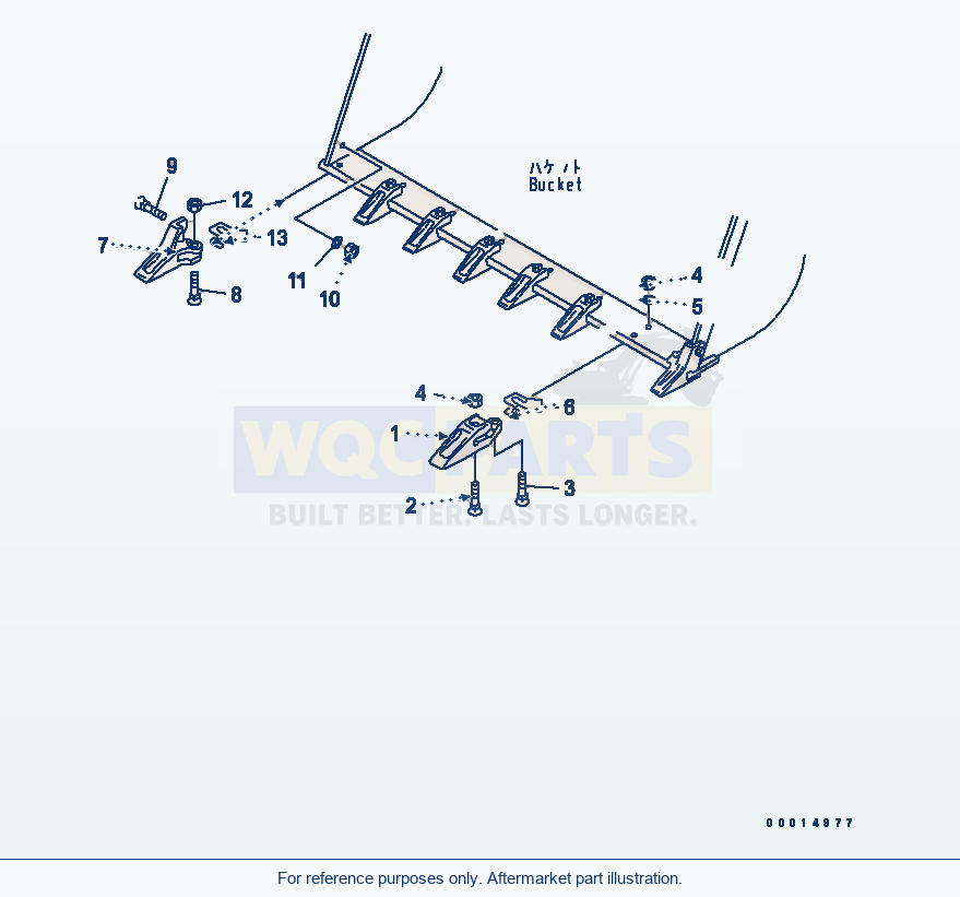 Komatsu WA200PT-5 Tooth parts diagram