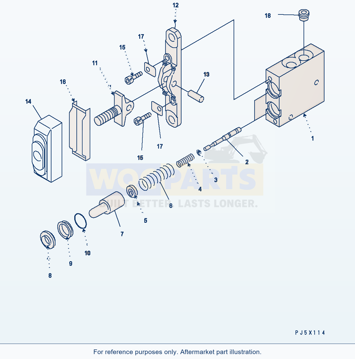Komatsu WA200PT-5 Ppc Valve (For Attachment) Serial H60051 - UP parts diagram