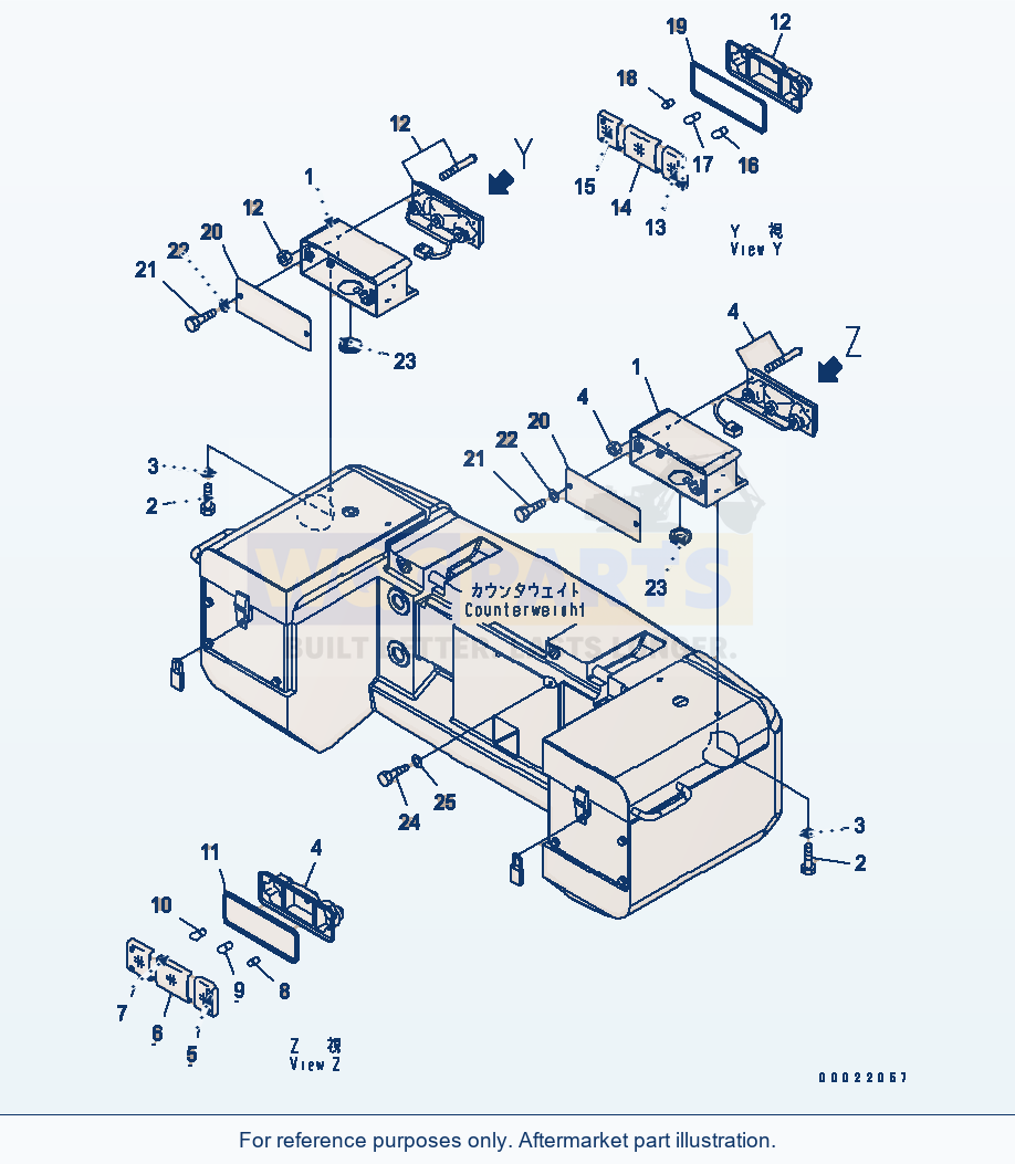 Komatsu WA200PT-5L Rear Combination Lamp And Number Plate parts diagram