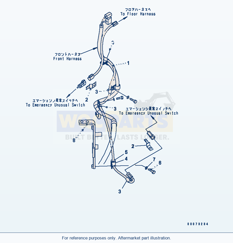 Komatsu WA200PT-5L Rear Harness (Auxiliary Steering Harness) parts diagram