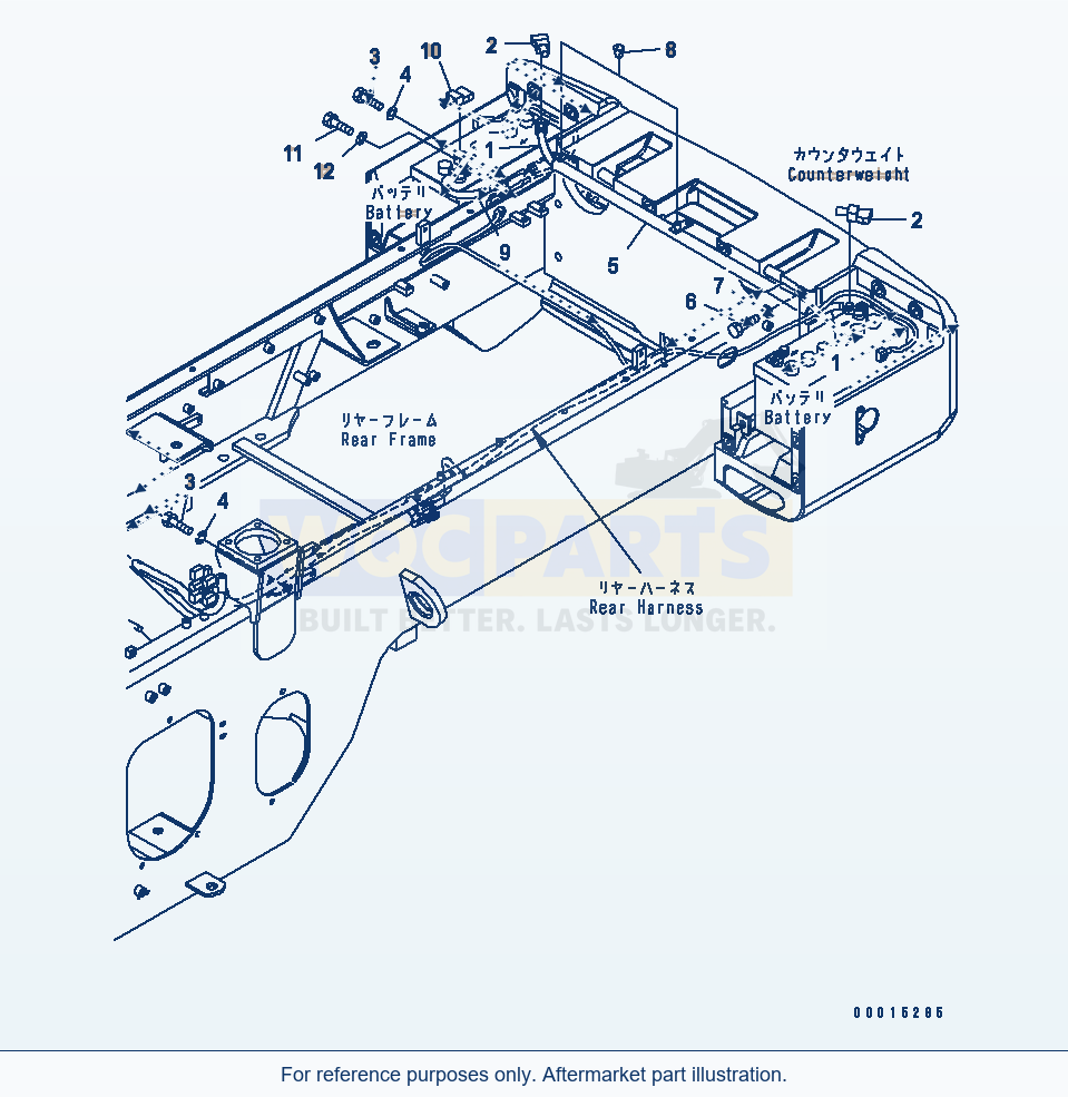 Komatsu WA200PT-5L Rear Harness (Battery Cable) parts diagram