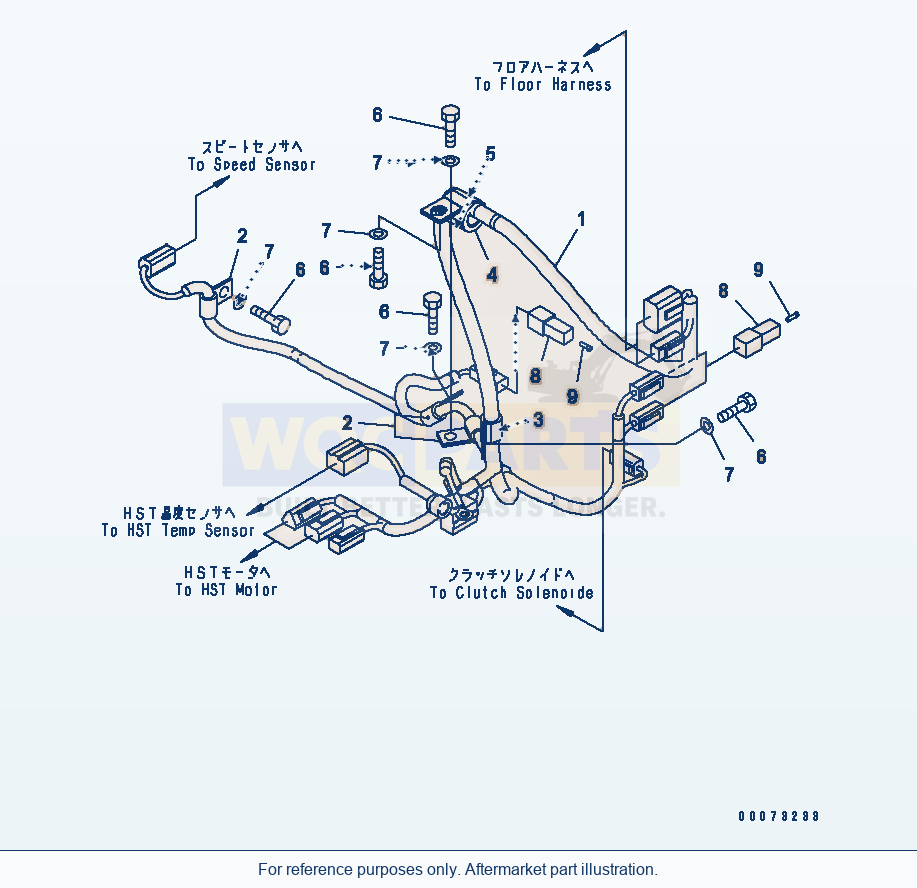 Komatsu WA200PT-5L Rear Harness (Hst Harness) parts diagram