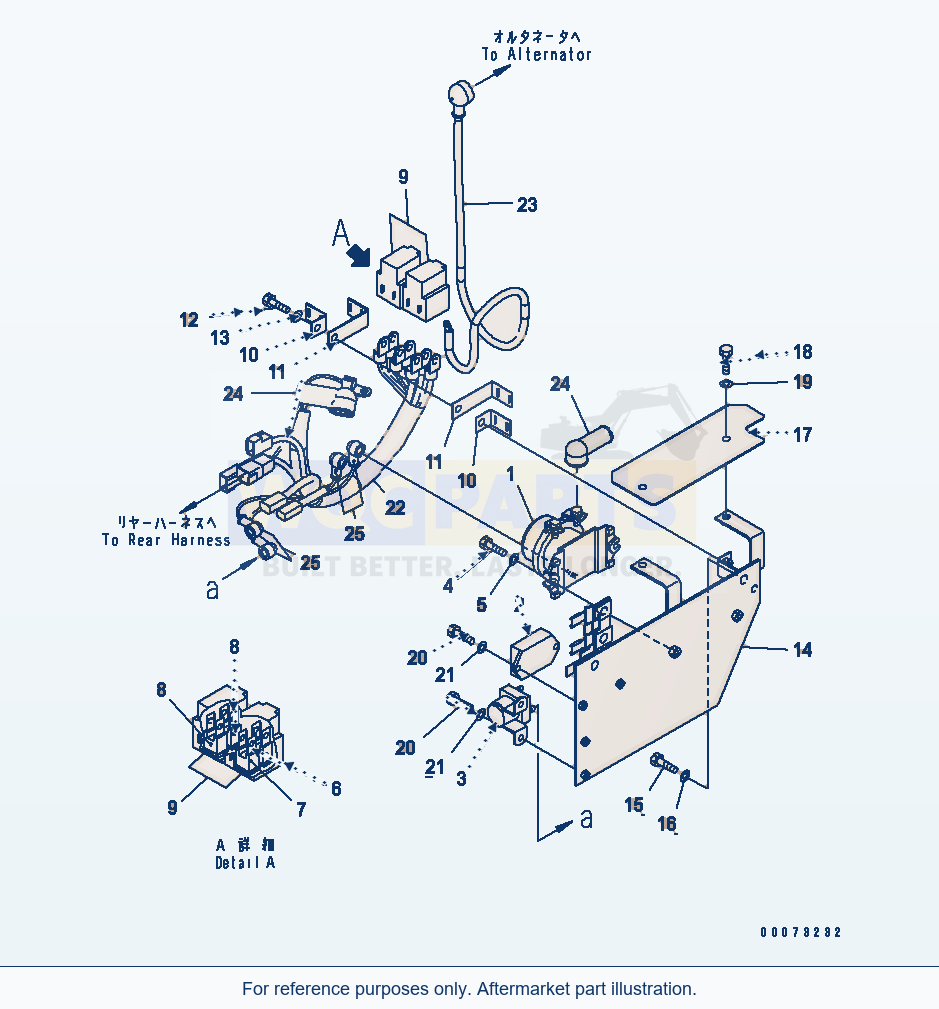 Komatsu WA200PT-5L Rear Harness (Relay, Fuse And Sub-Harness) parts diagram